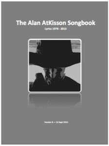 Now Available: The Alan AtKisson Songbook | Alan AtKisson
